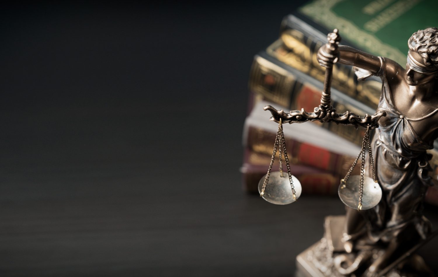 Lady justice. Statue of Justice, Themis, Justitia in library. Justice system concept